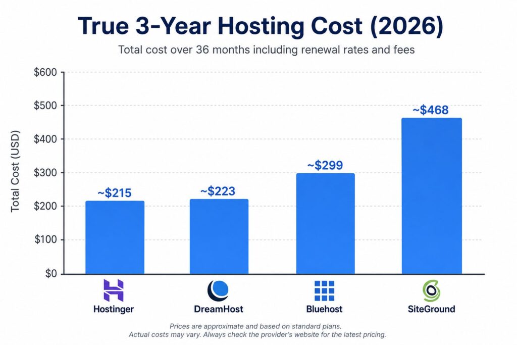 hostinger vs bluehost vs siteground
